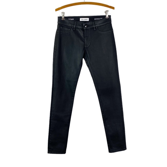 DL1961 Black Coated Emma Power Legging Sz. 27 - Picture 2 of 13